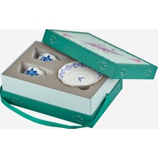 Empressco Mavi Porselen Kahve Fincan Seti, 100 Ml, Şık ve Zarif Tasarım