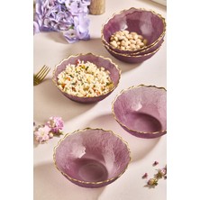 Empressco Mürdüm Cam Salata ve Çerez Kase Seti, 6 Parça, 15 cm