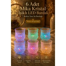 Empressco 6 Adet Renkli Işıklı LED Kristal Bardaklar, Parti ve Kahve Keyfi Için