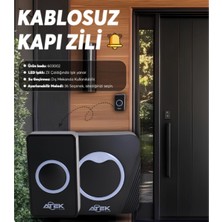 Renas Store Siyah Kablosuz Su Geçirmez Kapı Zili