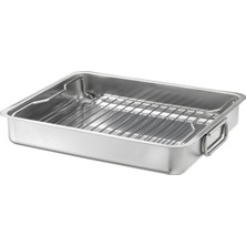 Empressco Paslanmaz Çelik Fırın Kabı 32X40 Cm, Barbekü ve Kızartma Için Ideal