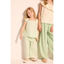 DeFacto Floral Keten Görünümlü 2'li Takım Kız Bebek H4734A526SM