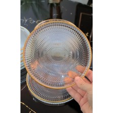 Empressco Yaldızlı Cam Kek Pasta Tabağı 16CM, Şık ve Zarif Sunum Için