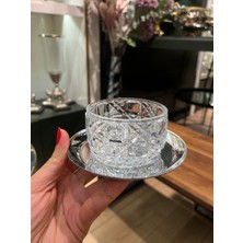 Empressco Şık Metal Tabaklı Kesme Kaseli Gümüş Çerez Seti 6 Kişilik