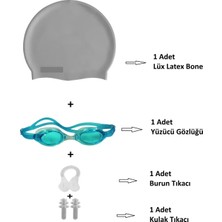 Premini 4’lü Deniz Yüzücü Gözlüğü ve Tıkaçlı Uv Koruma Seti