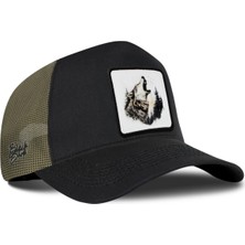 BlackBörk Kurt Logolu Siyah-Haki Trucker Şapka