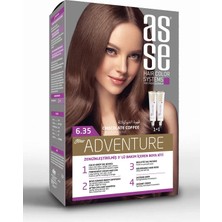 Asse Adventure Set Saç Boyası, Kalıcı ve Canlı Renkler 1+1 İki Kullanım Seti (No:6.35 Çikolata Kahve)