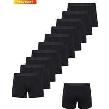 Nacar Store Erkek 10'lu Paket Pamuklu Likralı Boxer
