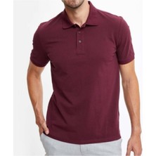 Nacar Store Erkek Bordo Basic Polo Yaka T-Shirt