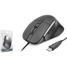 MiraLive 7d Ergonomi̇k Kablolu Ofi̇s Mouse 3600 Dpi - Siyah ND1209B