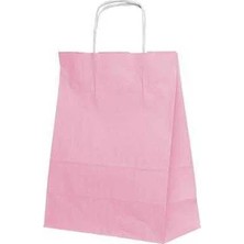 Doğaberen Kağıt Çanta Burgu Saplı  Pembe  18X23X8CM 25 Adet