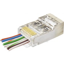 MiraLive CAT6E Ez RJ45 Metal Konnektör 100 Adet Plastik Kutu - Şeffaf ND2423