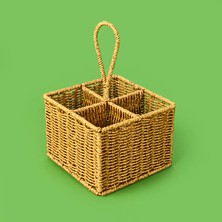 Matmel Hasır Dik Kaşıklık - Açık Kahverengi - 29X19X19 cm