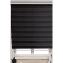Özel Jaluzi Siyah Bambu Kumaş Zebra Stor Perde Etek Dilimsiz 1. Kalite