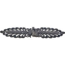 MiraLive Antika Tarz Dekoratif Pirinç Yaprak Desenli Menteşe - 55X265 Mm, Oksit