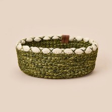 Matmel Living Green Culture Dekoratif Sepet - Krem / Yeşil - 21X8 cm
