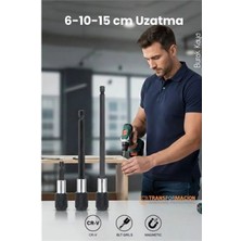 MiraLive 6-10-15 cm 3'lü Manyetik Uzatma Bits Adaptör Seti | Ulaşılmaz Alanlar ve Hassas Vidalama Için