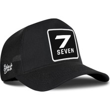 BlackBörk 7 Numara Logolu Siyah Trucker Şapka