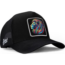 BlackBörk Aslan Logolu Siyah Trucker Şapka