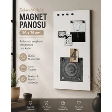 Dünya Magnet Mıknatıslı Pano, Beyaz, Dekoratif, Metal Magnet Panosu, 75 x 35 cm
