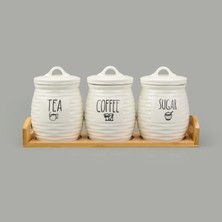 Matmel Kitchen 3'lü Seramik Baharatlık Seti - Beyaz