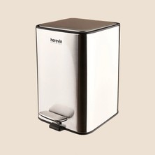 Herevin Paslanmaz Çelik Çöp Kovası - Gri - 5 Lt