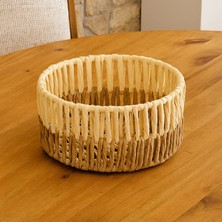 Matmel Living Palm Breeze Dekoratif Sepet - Bej / Beyaz - 20X10 cm