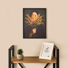 Matmel Deco Woman Of Flower Duvar Panosu - Siyah / Turuncu - 30X40 cm