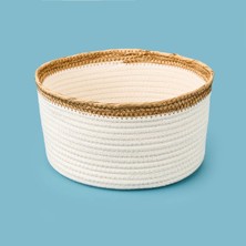 Matmel Living Boho Style Sepet - Beyaz / Bej - 20X10 cm