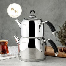 Nehir Modern Maxi Çaydanlık - Gri / Siyah