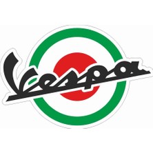 Sticker Atölyesi Vespa Logo Sticker - 14124 Renkli 9 x 6 cm