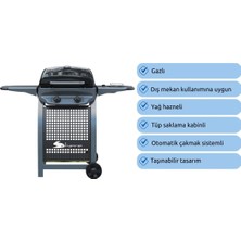 Aygaz Sahara X150 Vagon Tip Lpg'li Barbekü - Siyah