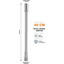 Conana Masa Lambası Aplik Vb İçin Kıvrımlı Spiral Hortum Metal 8 mm 40 cm