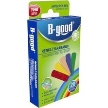 B-good 20'li Renkli Yara Bandı Suya Dayanıklı Hava Geçirgen Kolay Kullanım Özellikleriyle
