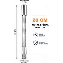 Conana Metal Spiral Hortum (20CM-8MM) Krom Kaplama Masa Lambası Aplik Vb Için