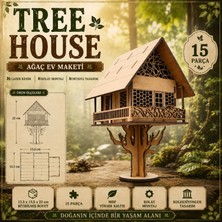 Algwood Tree House Ağaç Ev 3D Ahşap Maket – 15 Parça Lazer Kesim MDF – Kolay Montaj Koleksiyonluk Puzzle