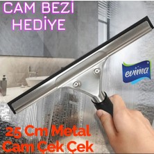 Evima Metal 25 cm Profesyonel Ayarlanabilir Cam Temizleme Çekpası Çek Çek