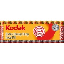 Matmel Çinko Karbon Ince Pil - Sarı / Kırmızı - 8+4 Adet