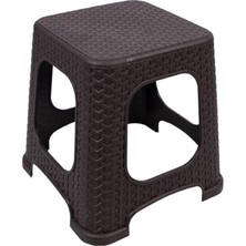 Della Star Rattan Tabure Küçük Kahve 2 Adet