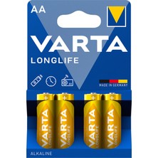 Varta Longlife Aa Kalem Pil 4'lü Paket (Alkalin) 4 Adet