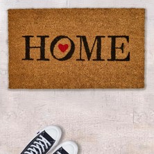 Matmel Home Kırmızı Kalp Kapı Önü Paspası - Bej - 35X60 cm