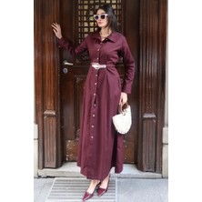 Kechi Woman Poplin Kumaş Akseusarlı Elbise