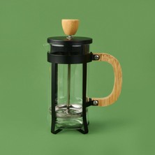 Kosova Bambu French Press - Şeffaf / Siyah / Açık Kahverengi - 350 ml