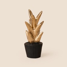 Matmel Deco Mini Saksılı Kaktüs Dekoratif Obje - Siyah / Altın