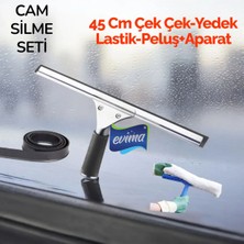 Evima 45 cm Metal Cam Silme Seti - Metal Çek Çek +Peluş +Aparat+Yedek Lastik Cam Bezi Hediye