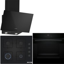 Bosch Siyah 3 Lü Ankastre Set 488  ( HJG852YB0T - POP6C6P31O - DWK63PJ60T (61T) )  - 3D Fry Hava ile Kızartma -