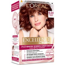 L'Oréal Paris Excellence Creme 6.54 Açık Kızıl Kahve Saç Boyası 192 ml 3 Adet