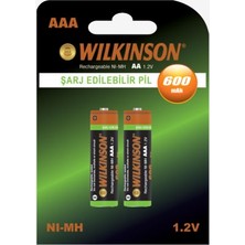 Wilkinson Wılkınson Şarjlı Pil Aaa Ince 600 Mah 2 Li
