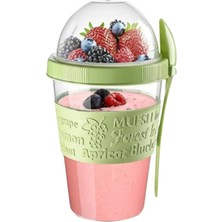 Titiz Kaşıklı Yoğurt Kabı Şeritli 600 ml 4 Adet
