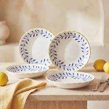 Güral Porselen Limon 20 cm 4lü Porselen Çukur Tabak Seti